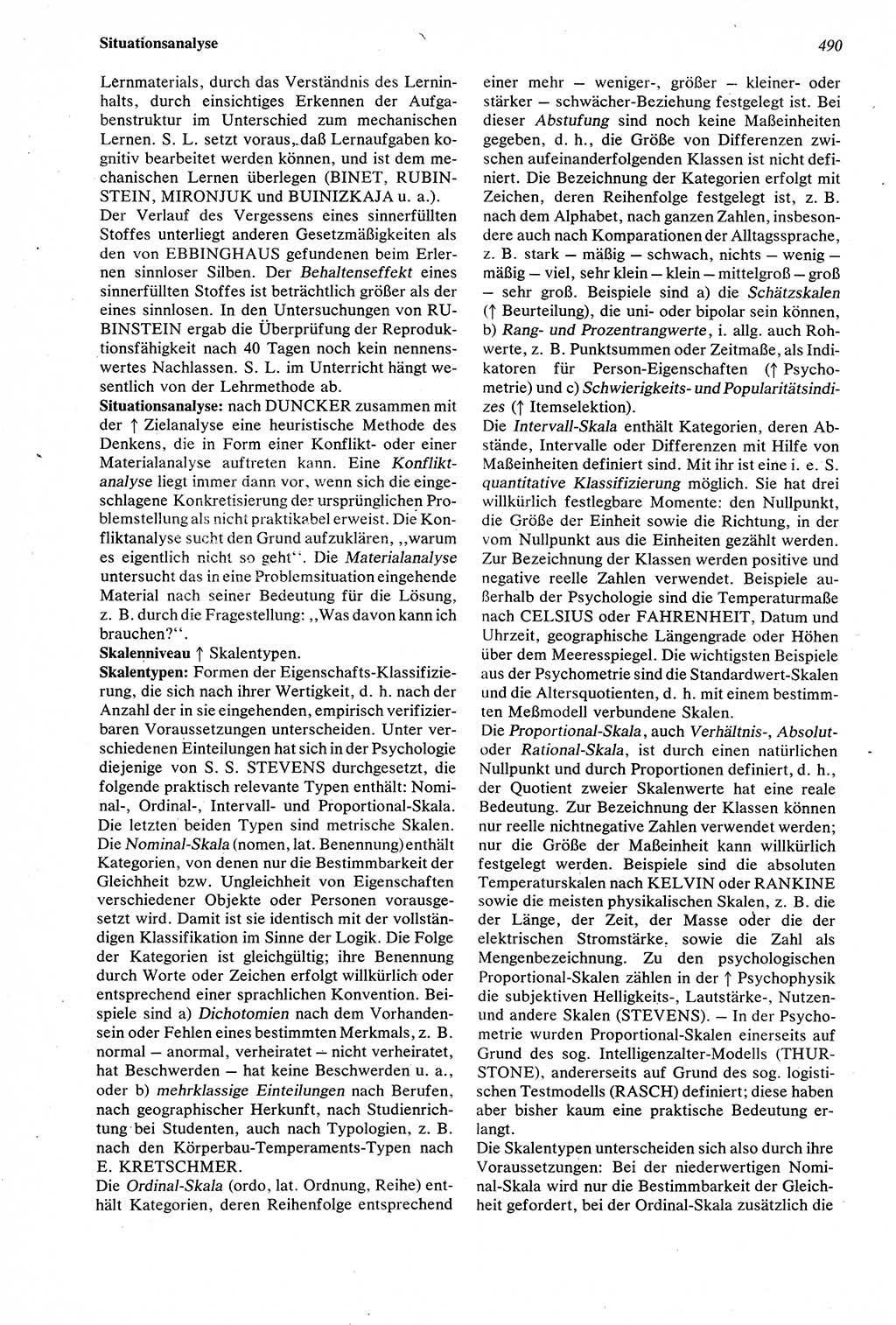 Wörterbuch der Psychologie [Deutsche Demokratische Republik (DDR)] 1976, Seite 490 (Wb. Psych. DDR 1976, S. 490)