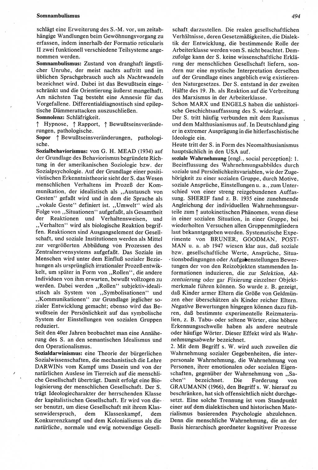 Wörterbuch der Psychologie [Deutsche Demokratische Republik (DDR)] 1976, Seite 494 (Wb. Psych. DDR 1976, S. 494)