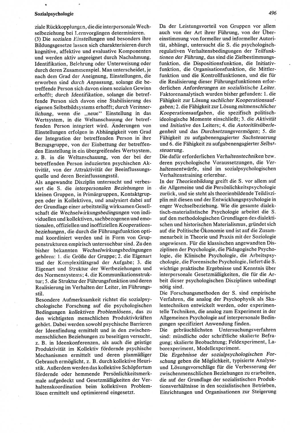 Wörterbuch der Psychologie [Deutsche Demokratische Republik (DDR)] 1976, Seite 496 (Wb. Psych. DDR 1976, S. 496)