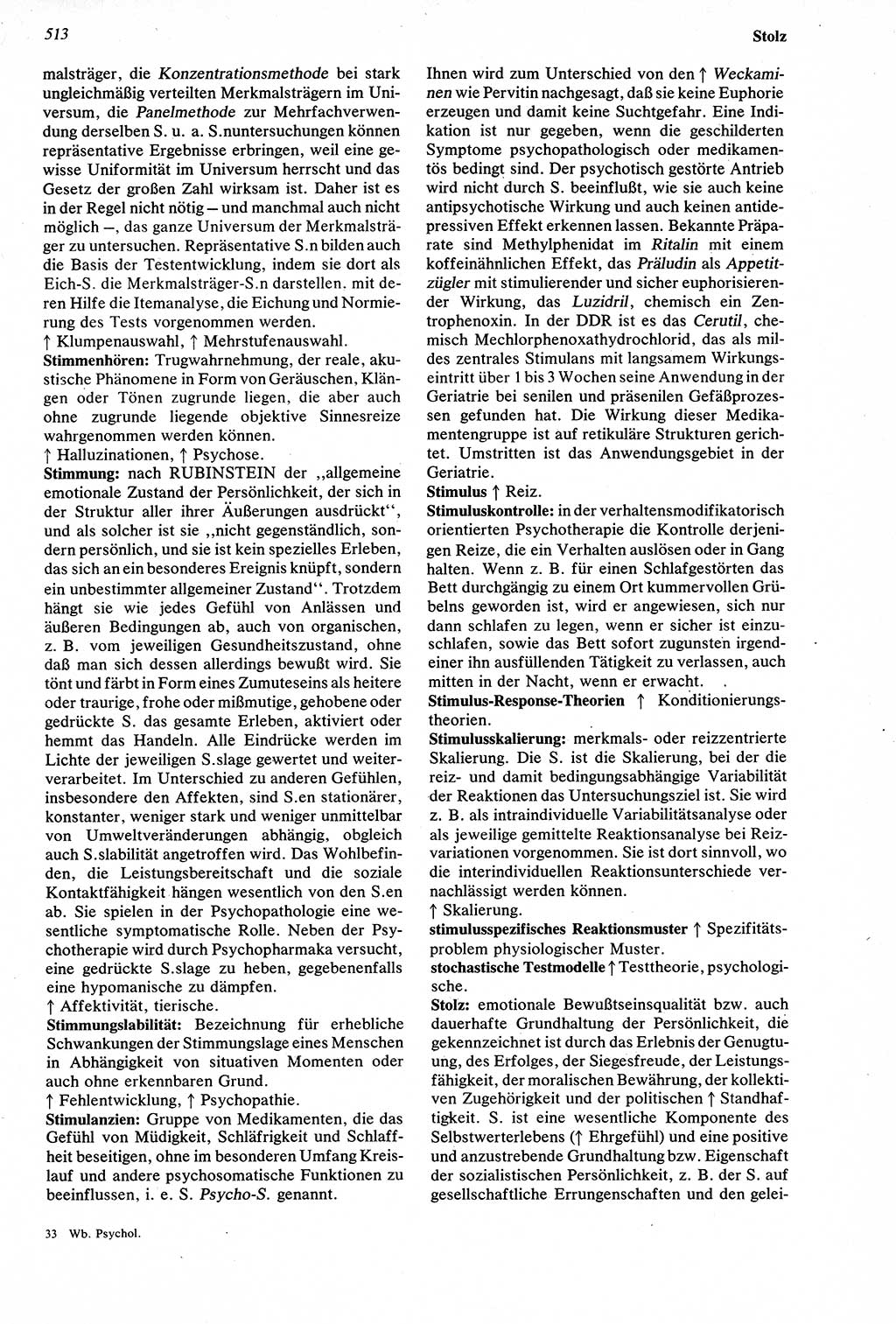 Wörterbuch der Psychologie [Deutsche Demokratische Republik (DDR)] 1976, Seite 513 (Wb. Psych. DDR 1976, S. 513)