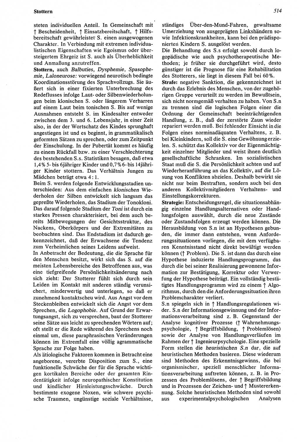 Wörterbuch der Psychologie [Deutsche Demokratische Republik (DDR)] 1976, Seite 514 (Wb. Psych. DDR 1976, S. 514)