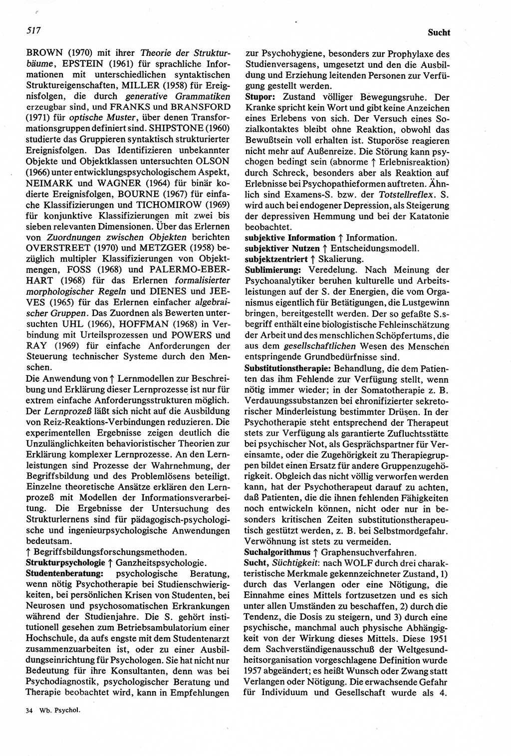 Wörterbuch der Psychologie [Deutsche Demokratische Republik (DDR)] 1976, Seite 517 (Wb. Psych. DDR 1976, S. 517)