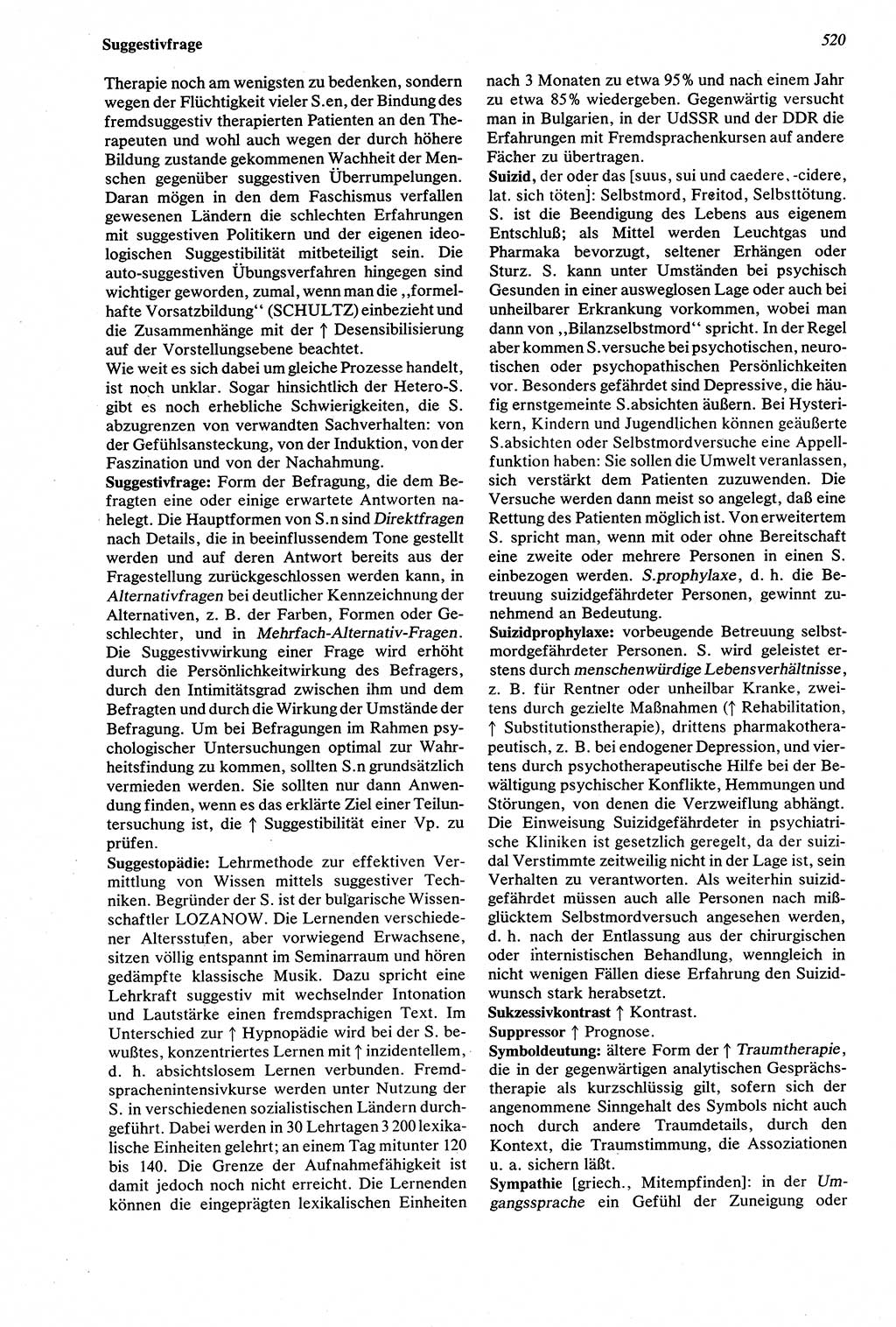 Wörterbuch der Psychologie [Deutsche Demokratische Republik (DDR)] 1976, Seite 520 (Wb. Psych. DDR 1976, S. 520)