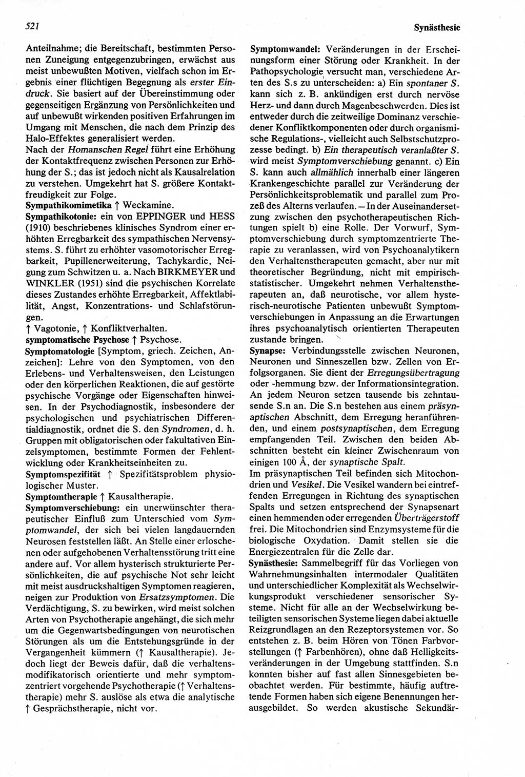 Wörterbuch der Psychologie [Deutsche Demokratische Republik (DDR)] 1976, Seite 521 (Wb. Psych. DDR 1976, S. 521)