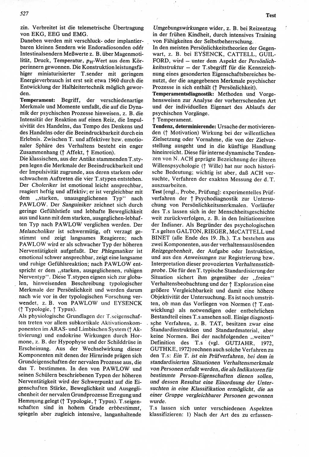 Wörterbuch der Psychologie [Deutsche Demokratische Republik (DDR)] 1976, Seite 527 (Wb. Psych. DDR 1976, S. 527)
