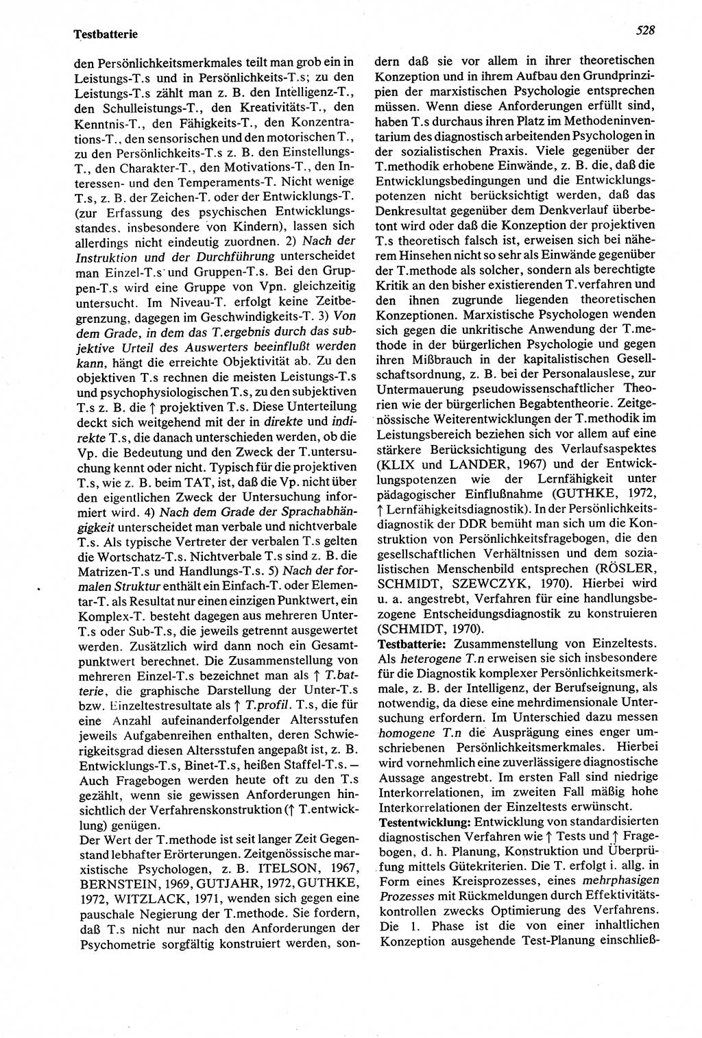 Wörterbuch der Psychologie [Deutsche Demokratische Republik (DDR)] 1976, Seite 528 (Wb. Psych. DDR 1976, S. 528)