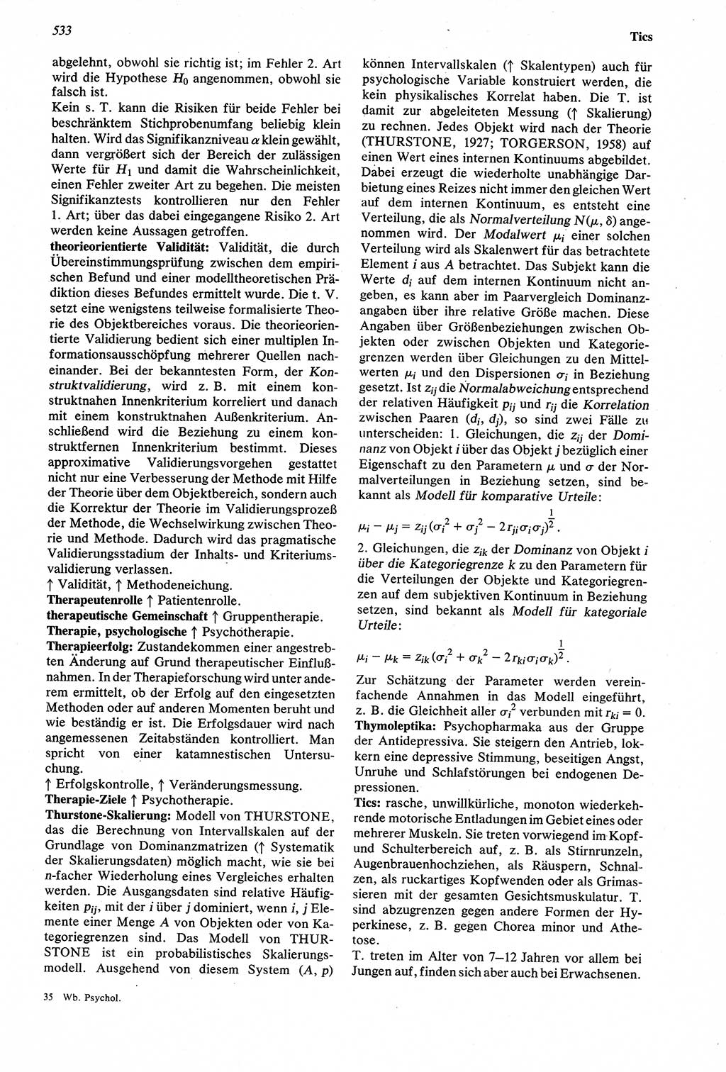Wörterbuch der Psychologie [Deutsche Demokratische Republik (DDR)] 1976, Seite 533 (Wb. Psych. DDR 1976, S. 533)