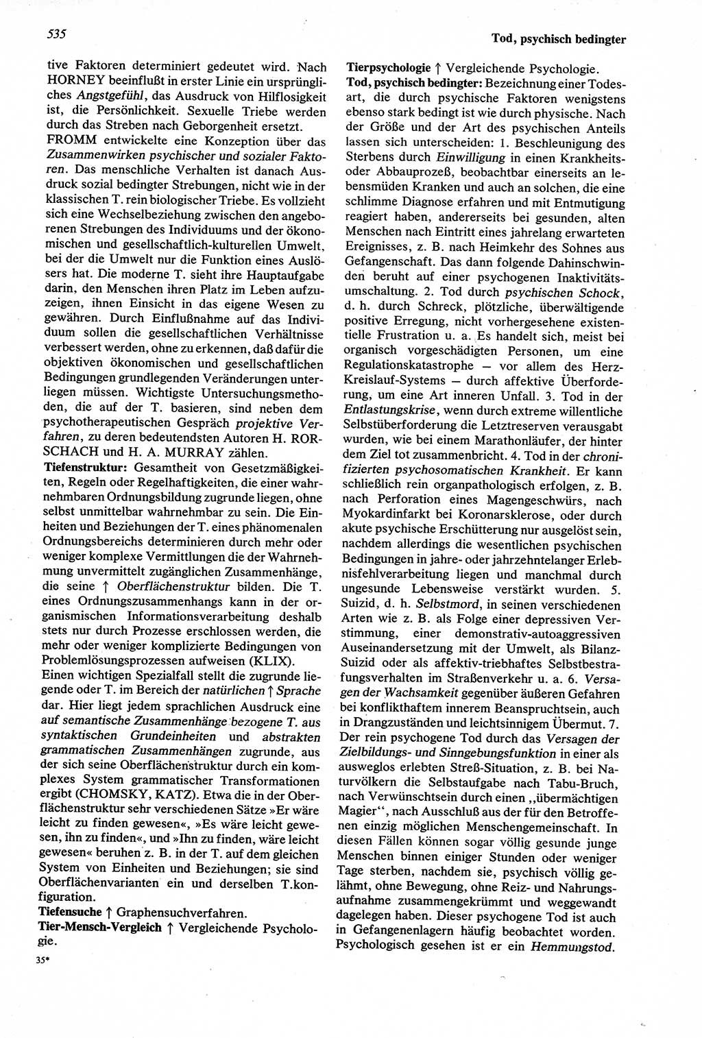 Wörterbuch der Psychologie [Deutsche Demokratische Republik (DDR)] 1976, Seite 535 (Wb. Psych. DDR 1976, S. 535)