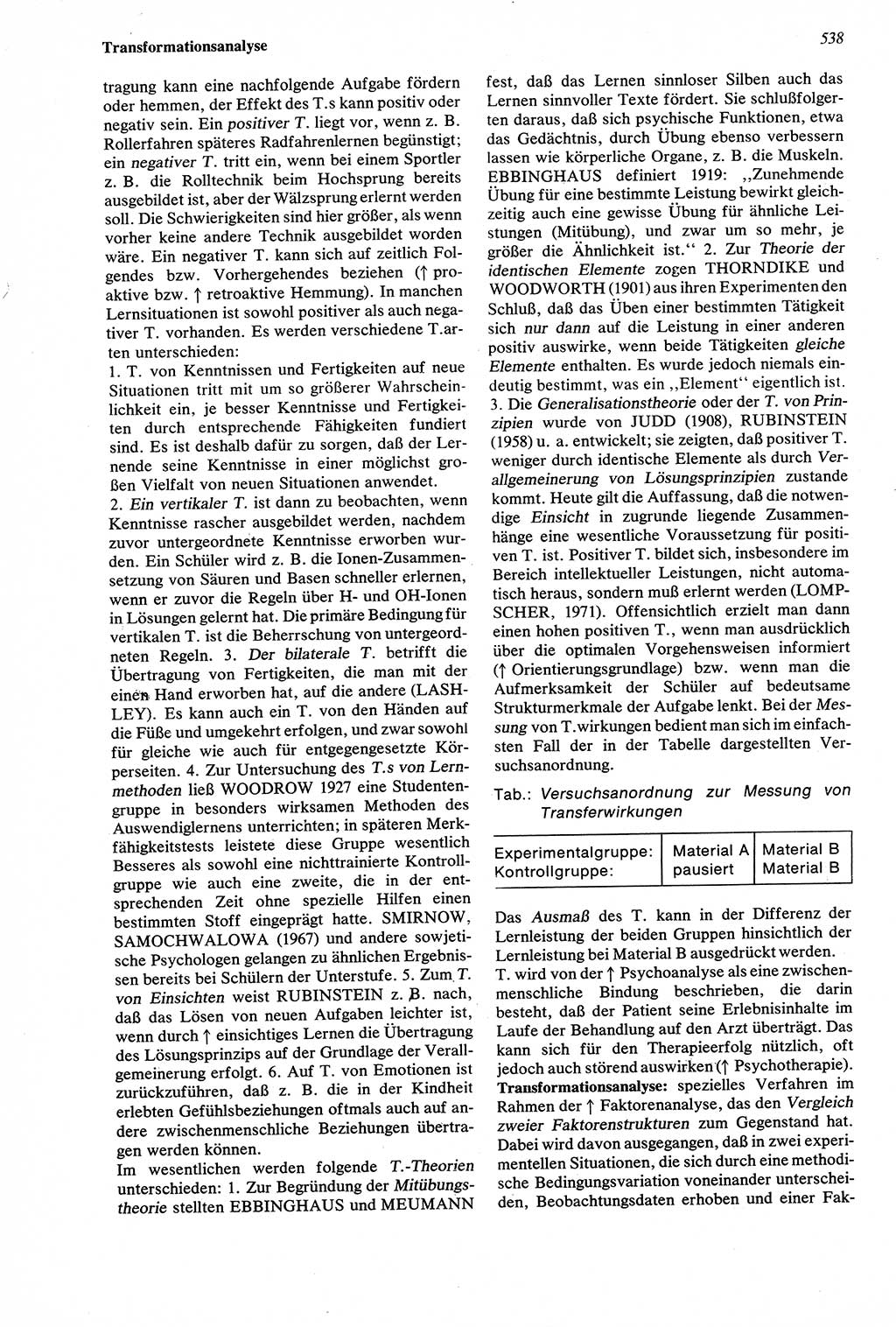 Wörterbuch der Psychologie [Deutsche Demokratische Republik (DDR)] 1976, Seite 538 (Wb. Psych. DDR 1976, S. 538)