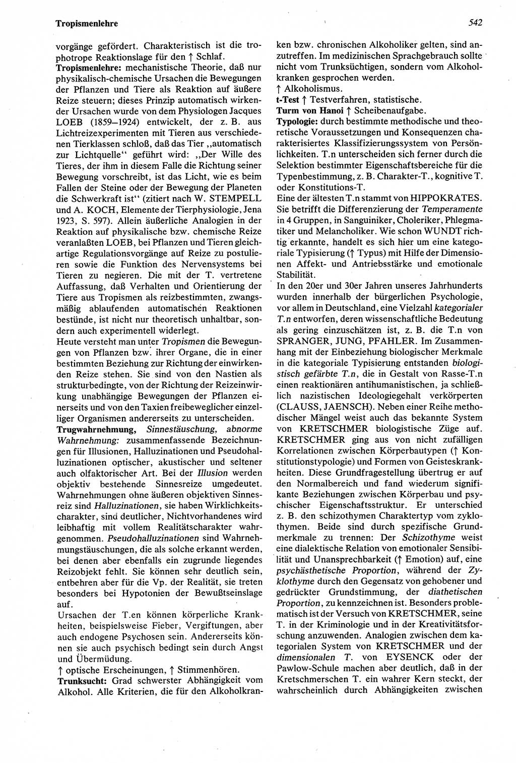 Wörterbuch der Psychologie [Deutsche Demokratische Republik (DDR)] 1976, Seite 542 (Wb. Psych. DDR 1976, S. 542)