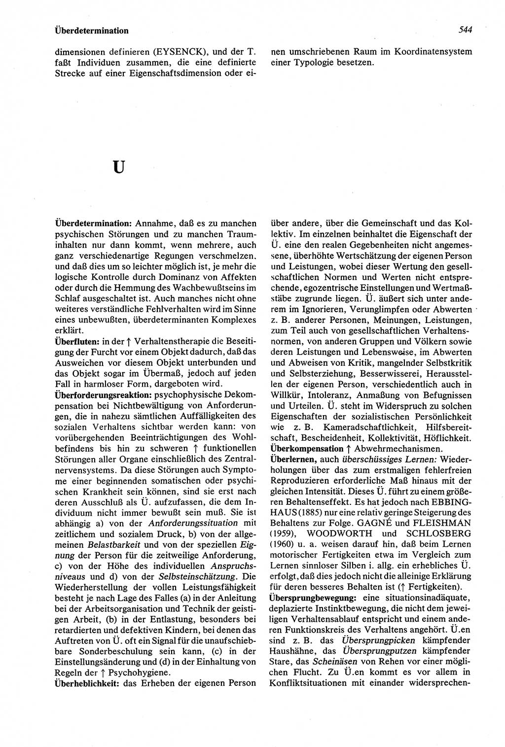 Wörterbuch der Psychologie [Deutsche Demokratische Republik (DDR)] 1976, Seite 544 (Wb. Psych. DDR 1976, S. 544)