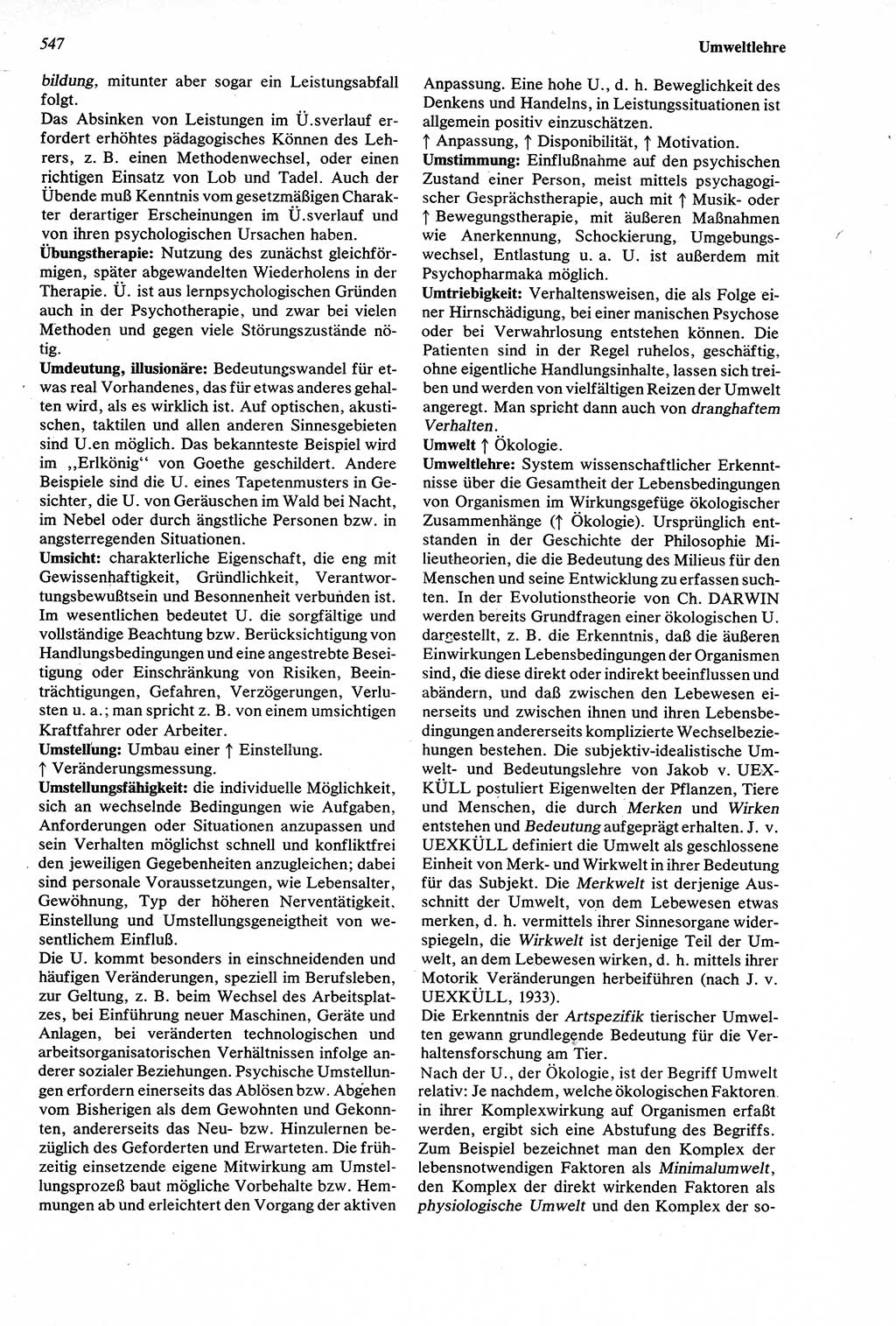 Wörterbuch der Psychologie [Deutsche Demokratische Republik (DDR)] 1976, Seite 547 (Wb. Psych. DDR 1976, S. 547)
