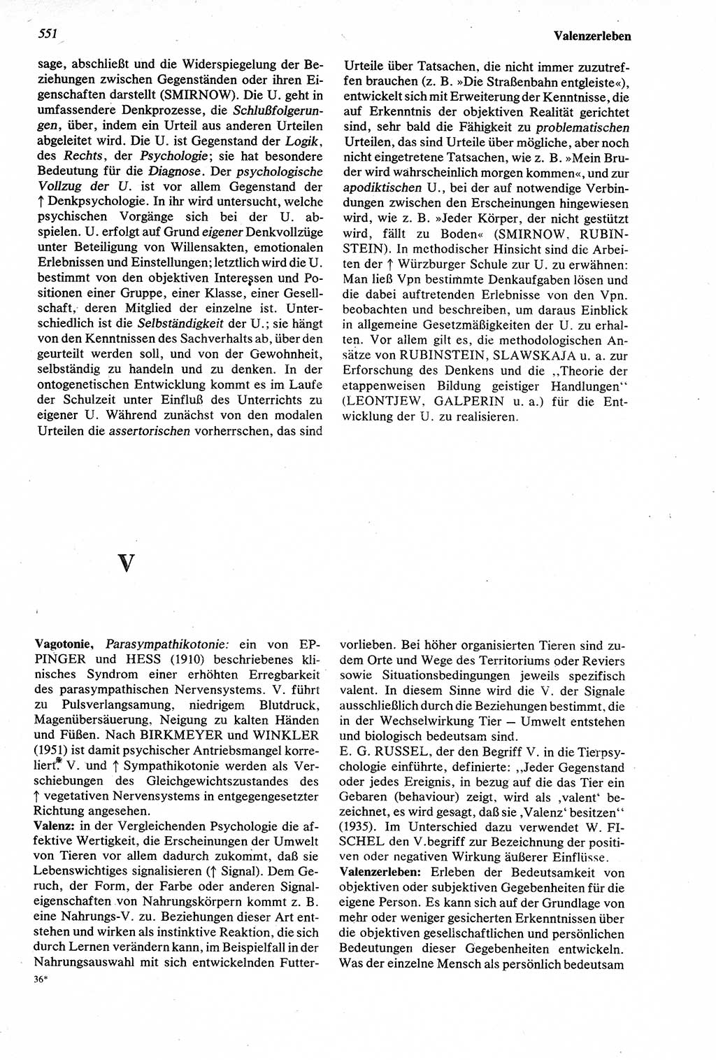 Wörterbuch der Psychologie [Deutsche Demokratische Republik (DDR)] 1976, Seite 551 (Wb. Psych. DDR 1976, S. 551)