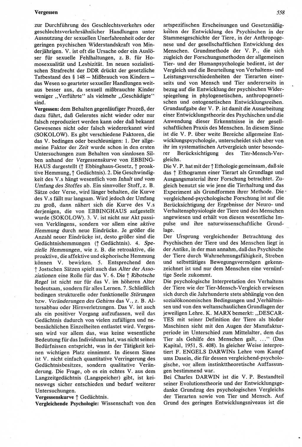 Wörterbuch der Psychologie [Deutsche Demokratische Republik (DDR)] 1976, Seite 558 (Wb. Psych. DDR 1976, S. 558)