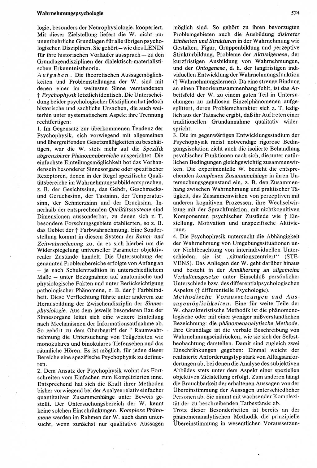 Wörterbuch der Psychologie [Deutsche Demokratische Republik (DDR)] 1976, Seite 574 (Wb. Psych. DDR 1976, S. 574)