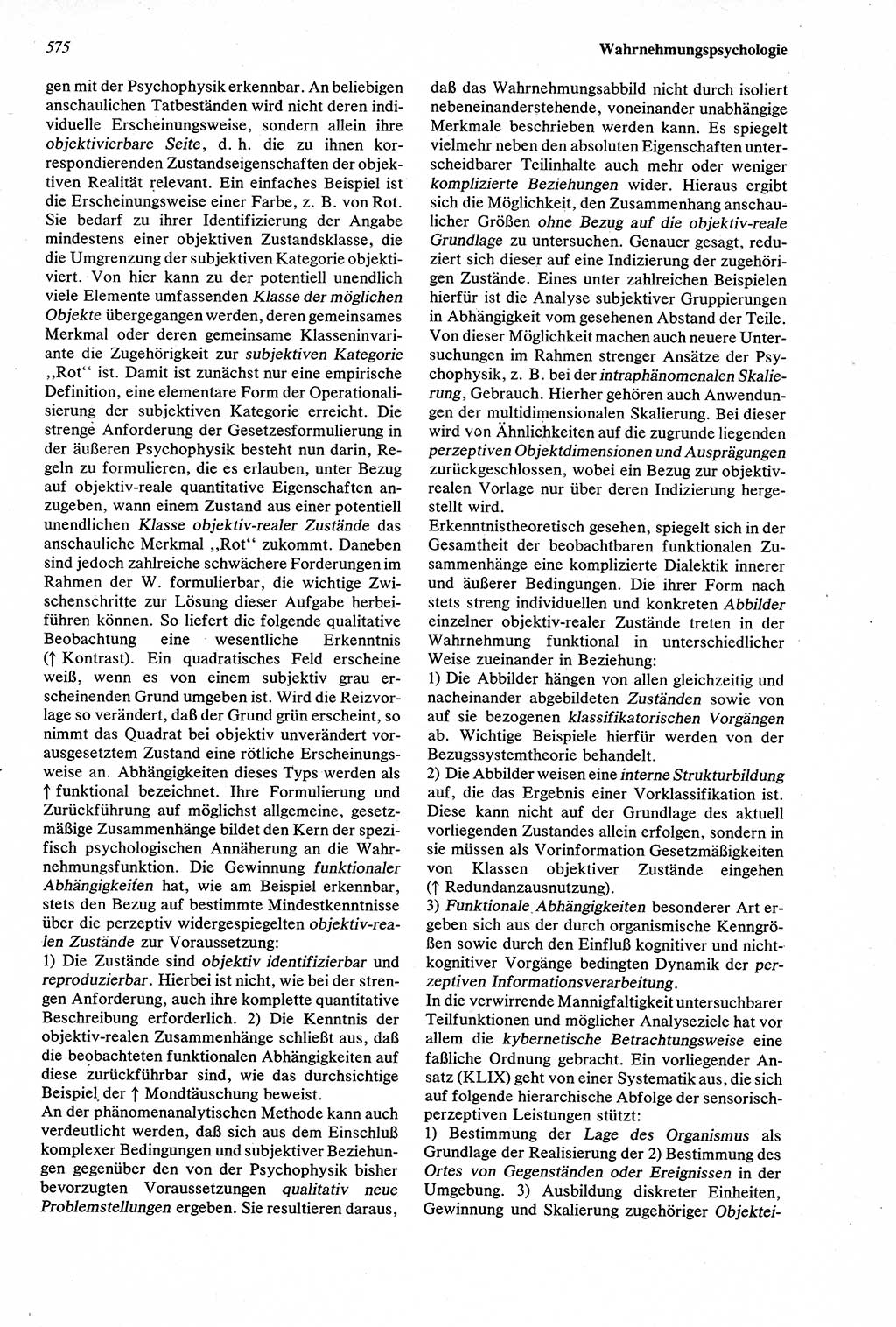 Wörterbuch der Psychologie [Deutsche Demokratische Republik (DDR)] 1976, Seite 575 (Wb. Psych. DDR 1976, S. 575)