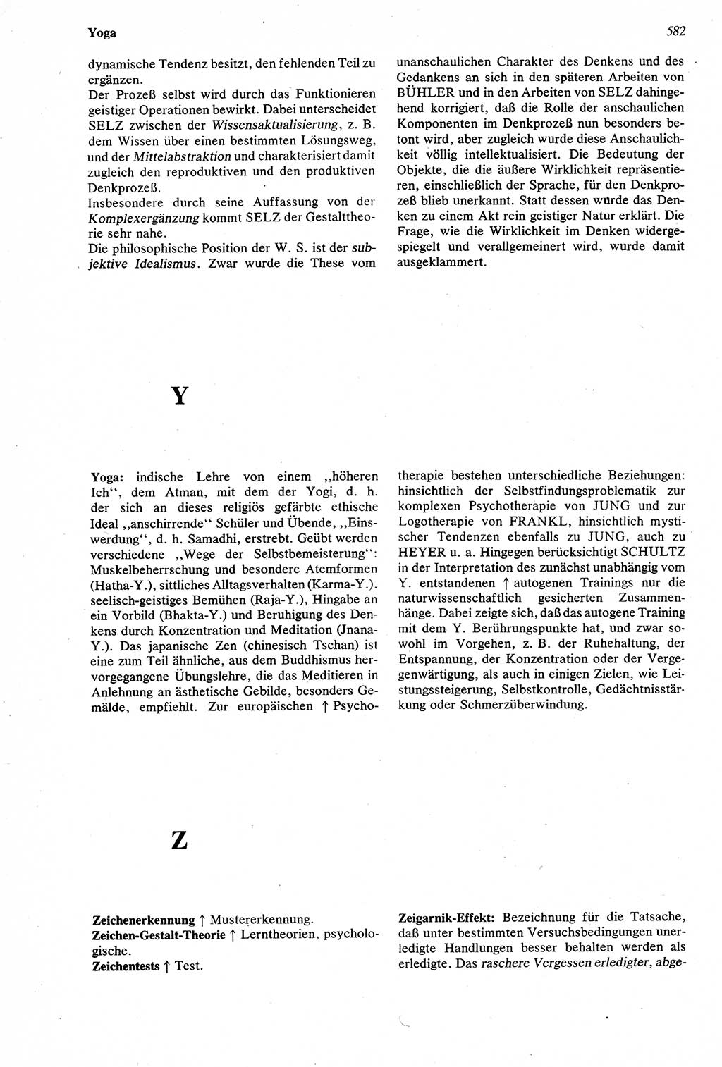 Wörterbuch der Psychologie [Deutsche Demokratische Republik (DDR)] 1976, Seite 582 (Wb. Psych. DDR 1976, S. 582)