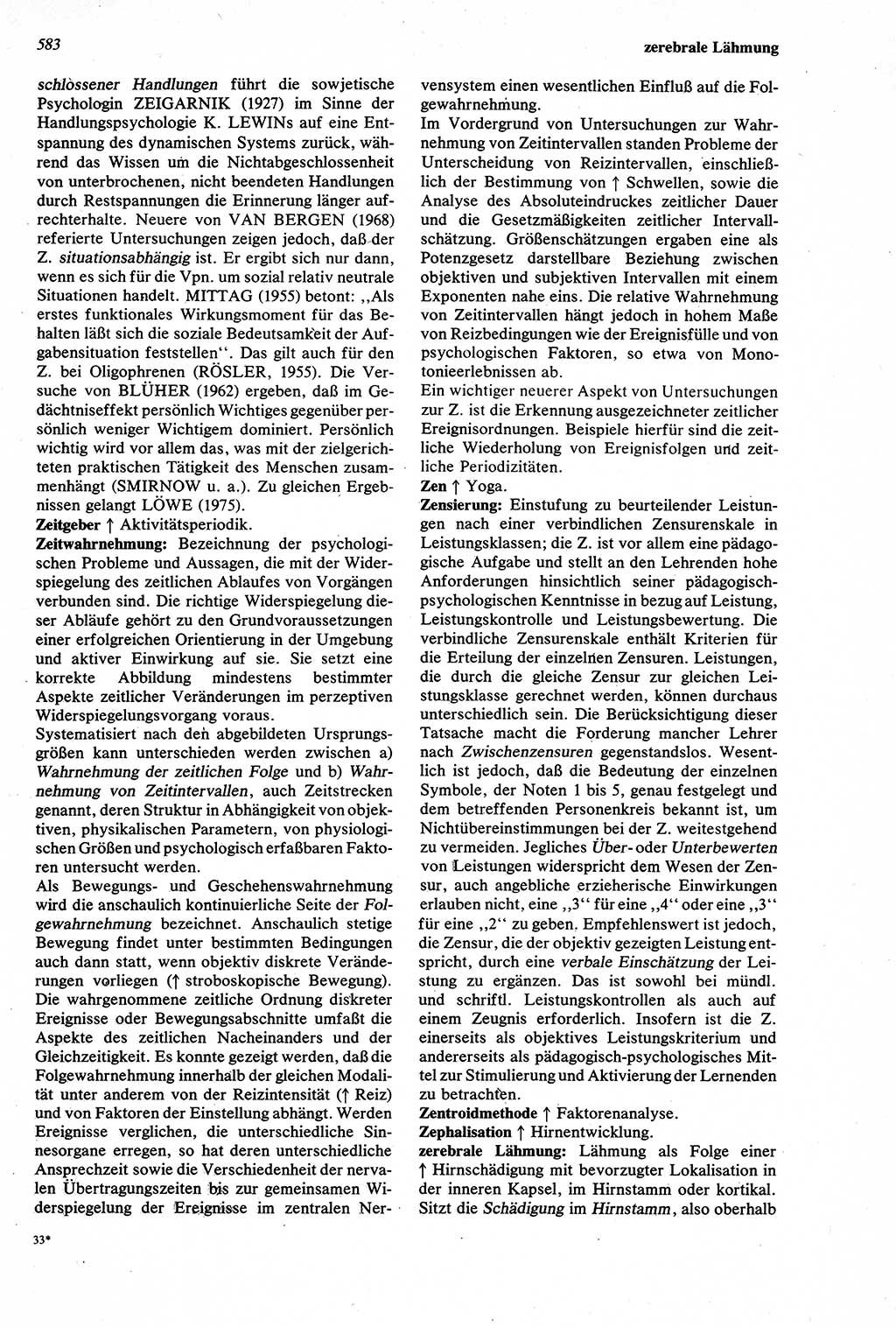 Wörterbuch der Psychologie [Deutsche Demokratische Republik (DDR)] 1976, Seite 583 (Wb. Psych. DDR 1976, S. 583)