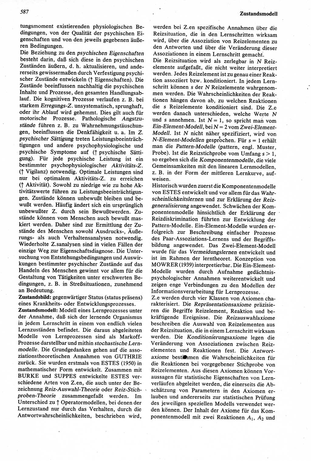 Wörterbuch der Psychologie [Deutsche Demokratische Republik (DDR)] 1976, Seite 587 (Wb. Psych. DDR 1976, S. 587)