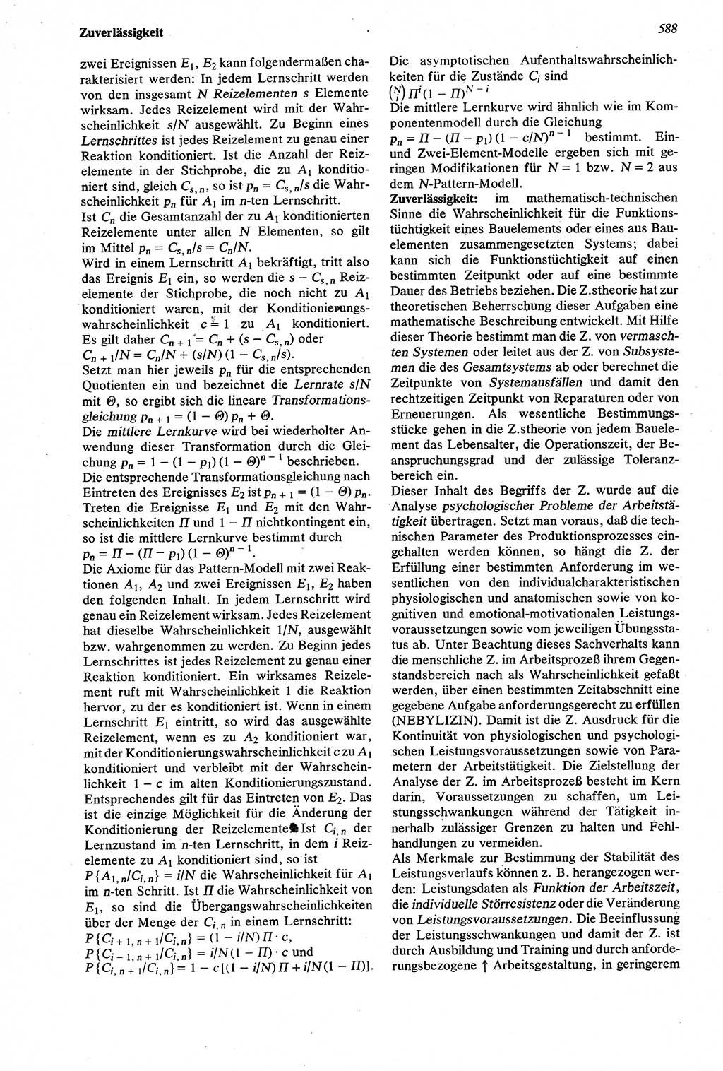 Wörterbuch der Psychologie [Deutsche Demokratische Republik (DDR)] 1976, Seite 588 (Wb. Psych. DDR 1976, S. 588)