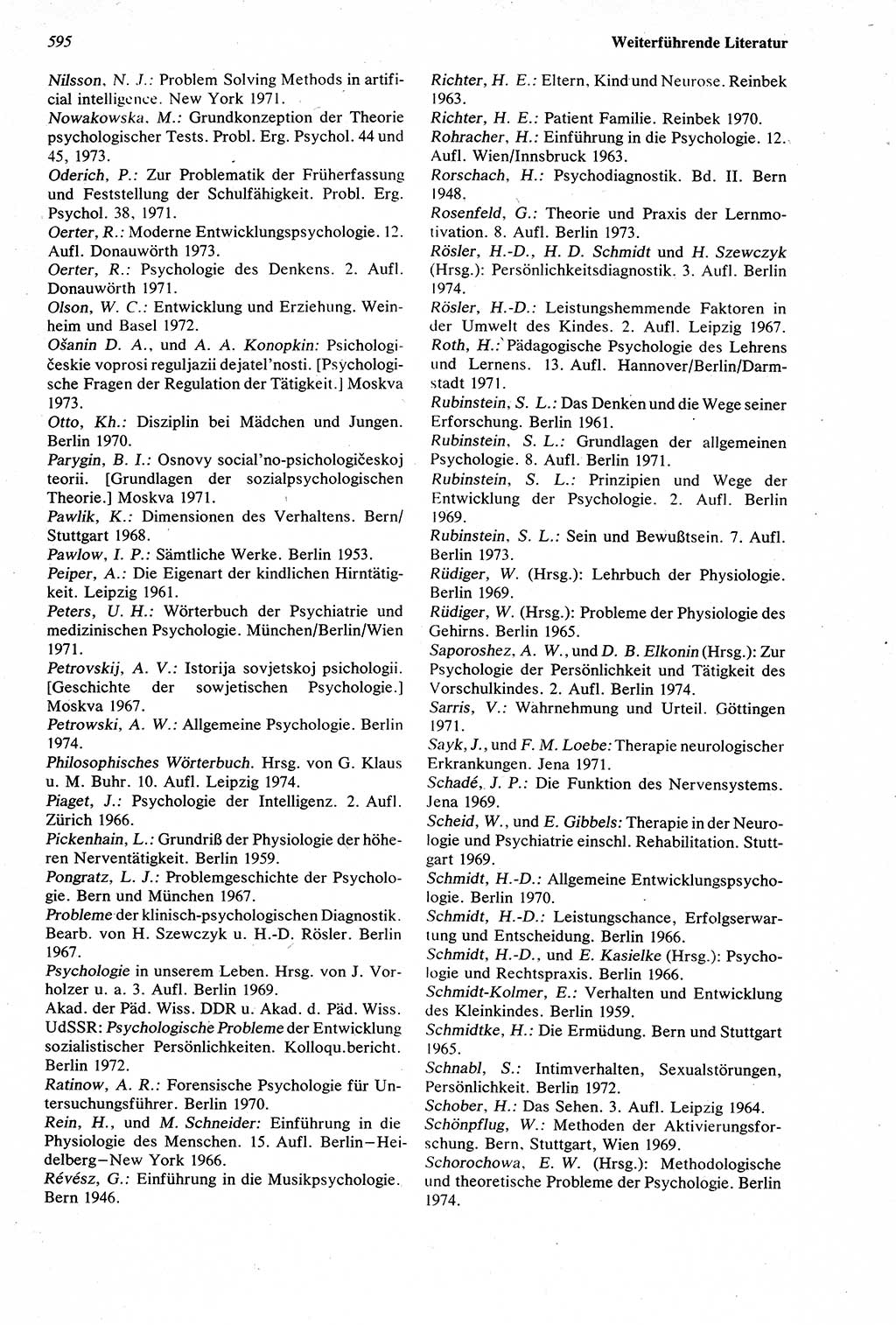 Wörterbuch der Psychologie [Deutsche Demokratische Republik (DDR)] 1976, Seite 595 (Wb. Psych. DDR 1976, S. 595)