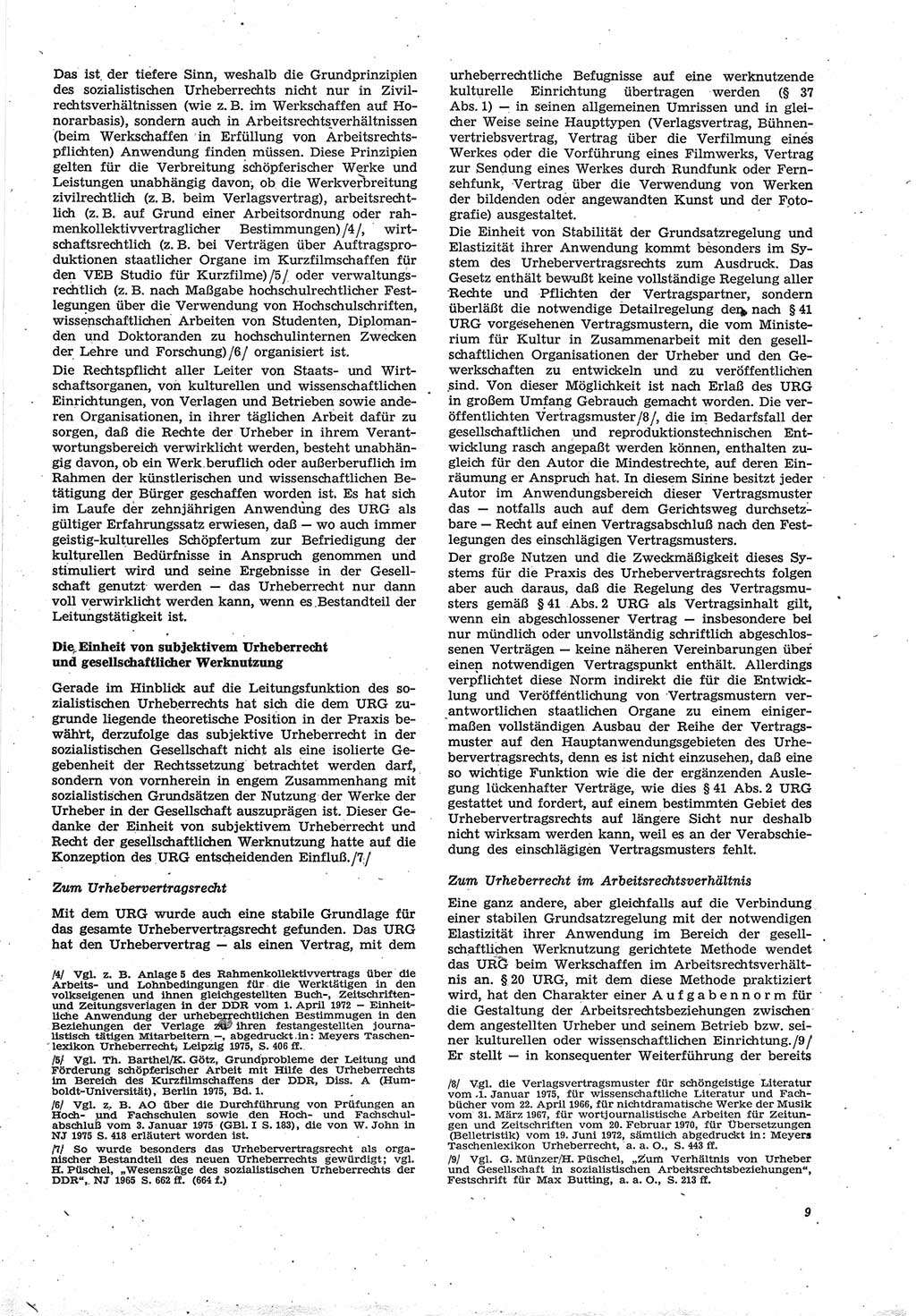 Neue Justiz (NJ), Zeitschrift für Recht und Rechtswissenschaft [Deutsche Demokratische Republik (DDR)], 30. Jahrgang 1976, Seite 9 (NJ DDR 1976, S. 9)