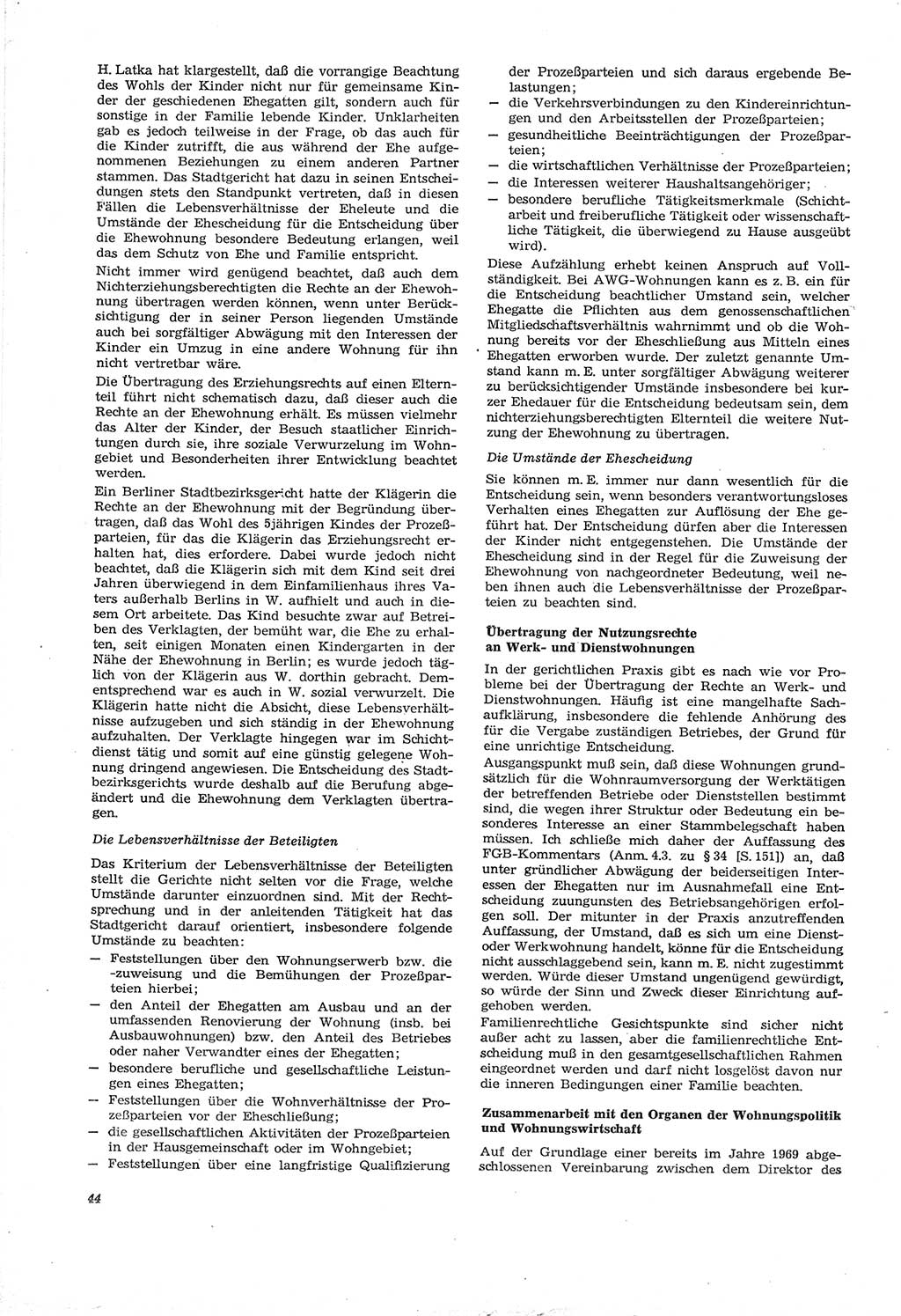 Neue Justiz (NJ), Zeitschrift für Recht und Rechtswissenschaft [Deutsche Demokratische Republik (DDR)], 30. Jahrgang 1976, Seite 44 (NJ DDR 1976, S. 44)