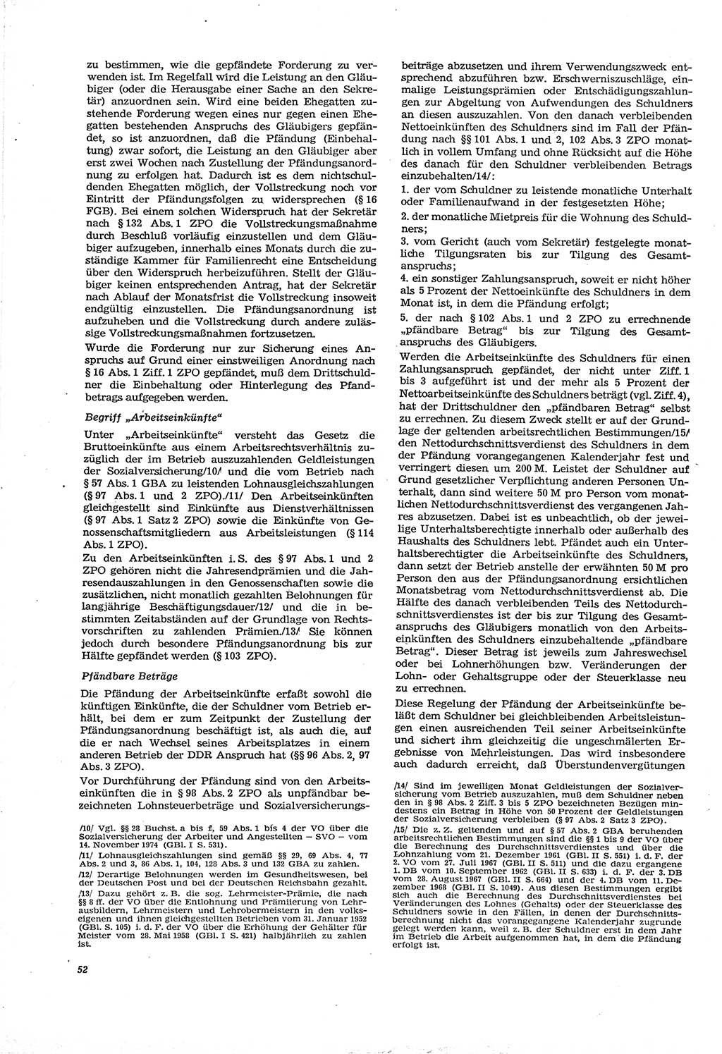 Neue Justiz (NJ), Zeitschrift für Recht und Rechtswissenschaft [Deutsche Demokratische Republik (DDR)], 30. Jahrgang 1976, Seite 52 (NJ DDR 1976, S. 52)