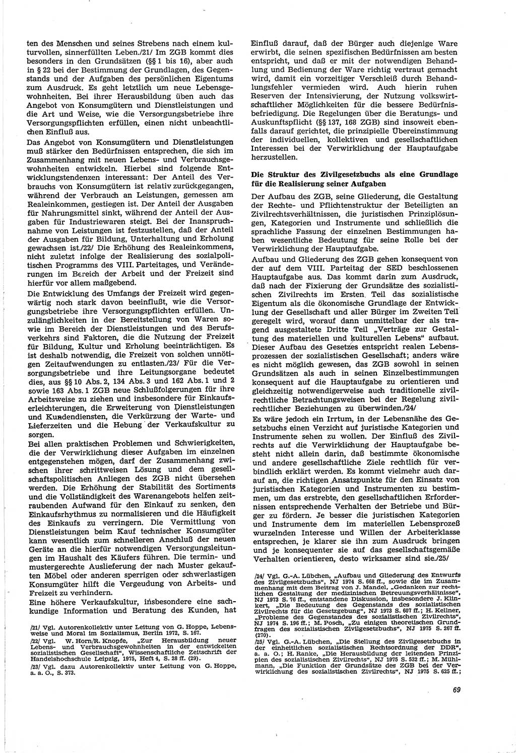 Neue Justiz (NJ), Zeitschrift für Recht und Rechtswissenschaft [Deutsche Demokratische Republik (DDR)], 30. Jahrgang 1976, Seite 69 (NJ DDR 1976, S. 69)
