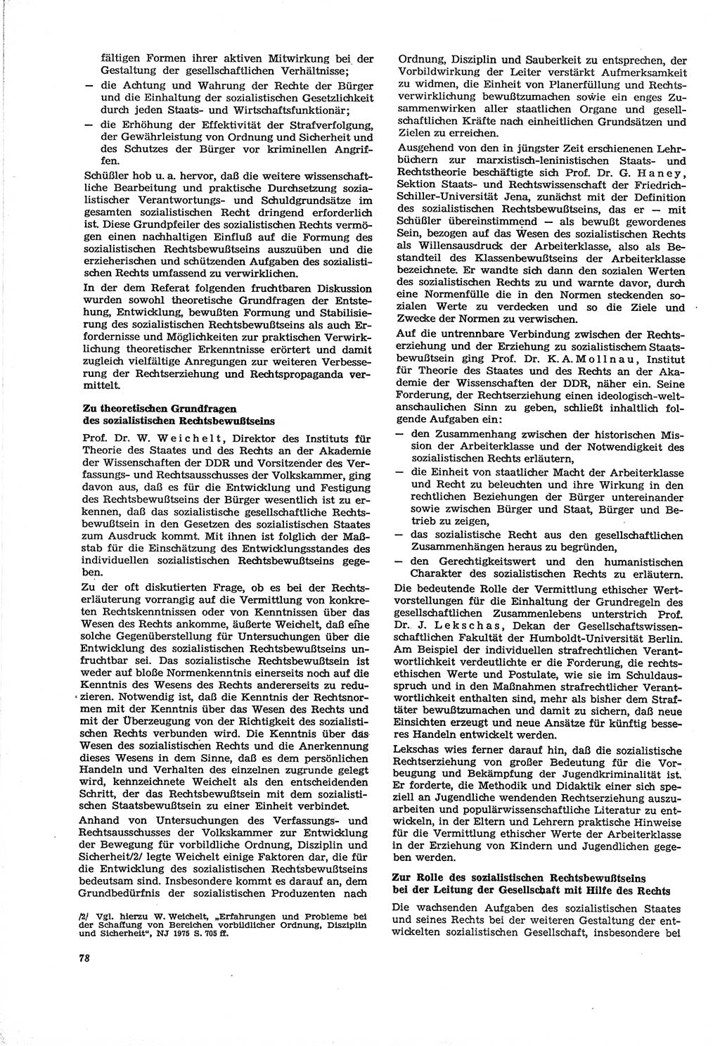 Neue Justiz (NJ), Zeitschrift für Recht und Rechtswissenschaft [Deutsche Demokratische Republik (DDR)], 30. Jahrgang 1976, Seite 78 (NJ DDR 1976, S. 78)