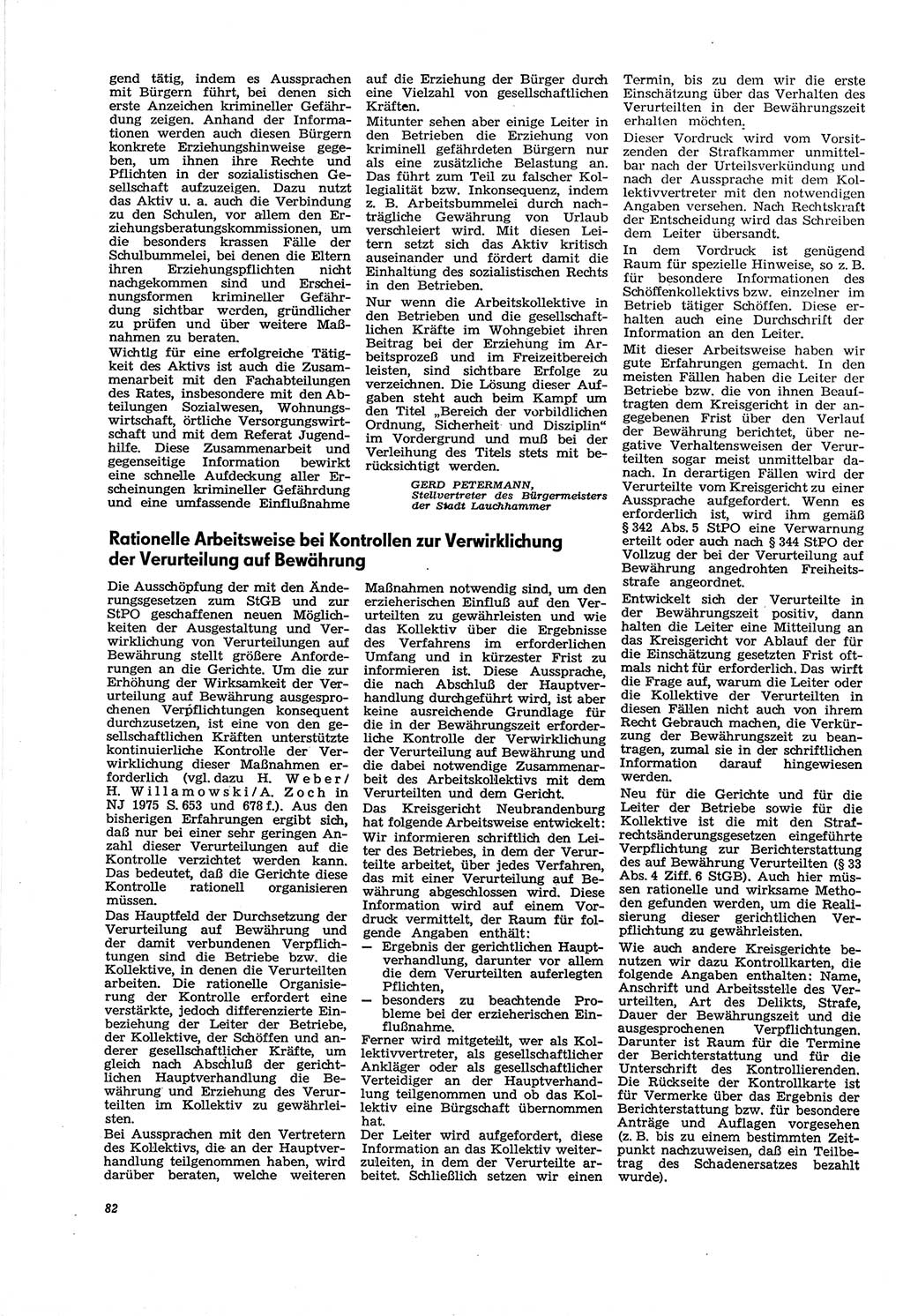 Neue Justiz (NJ), Zeitschrift für Recht und Rechtswissenschaft [Deutsche Demokratische Republik (DDR)], 30. Jahrgang 1976, Seite 82 (NJ DDR 1976, S. 82)