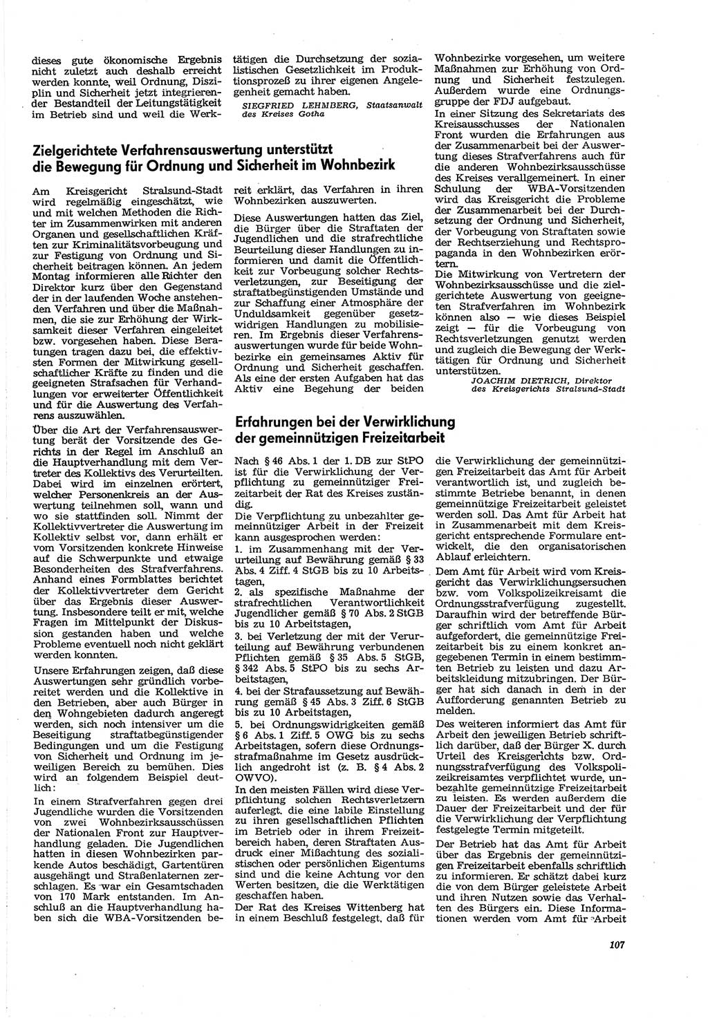 Neue Justiz (NJ), Zeitschrift für Recht und Rechtswissenschaft [Deutsche Demokratische Republik (DDR)], 30. Jahrgang 1976, Seite 107 (NJ DDR 1976, S. 107)