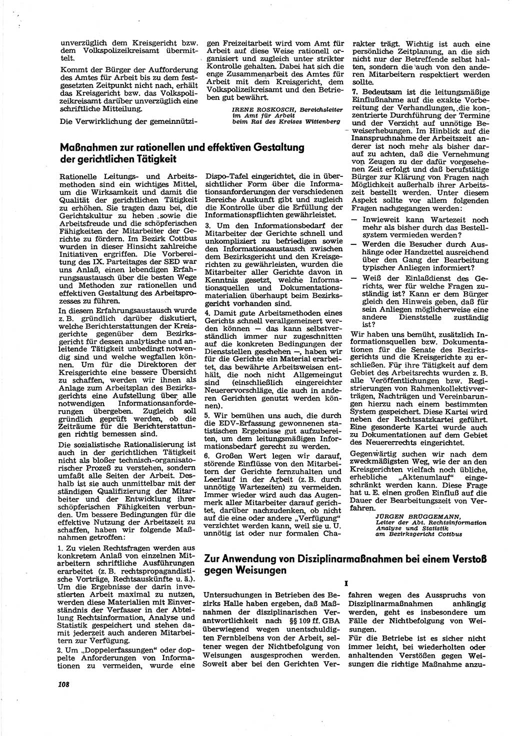 Neue Justiz (NJ), Zeitschrift für Recht und Rechtswissenschaft [Deutsche Demokratische Republik (DDR)], 30. Jahrgang 1976, Seite 108 (NJ DDR 1976, S. 108)