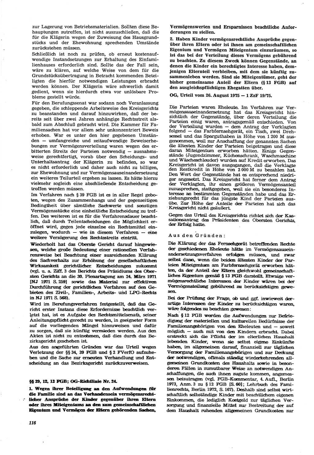 Neue Justiz (NJ), Zeitschrift für Recht und Rechtswissenschaft [Deutsche Demokratische Republik (DDR)], 30. Jahrgang 1976, Seite 116 (NJ DDR 1976, S. 116)