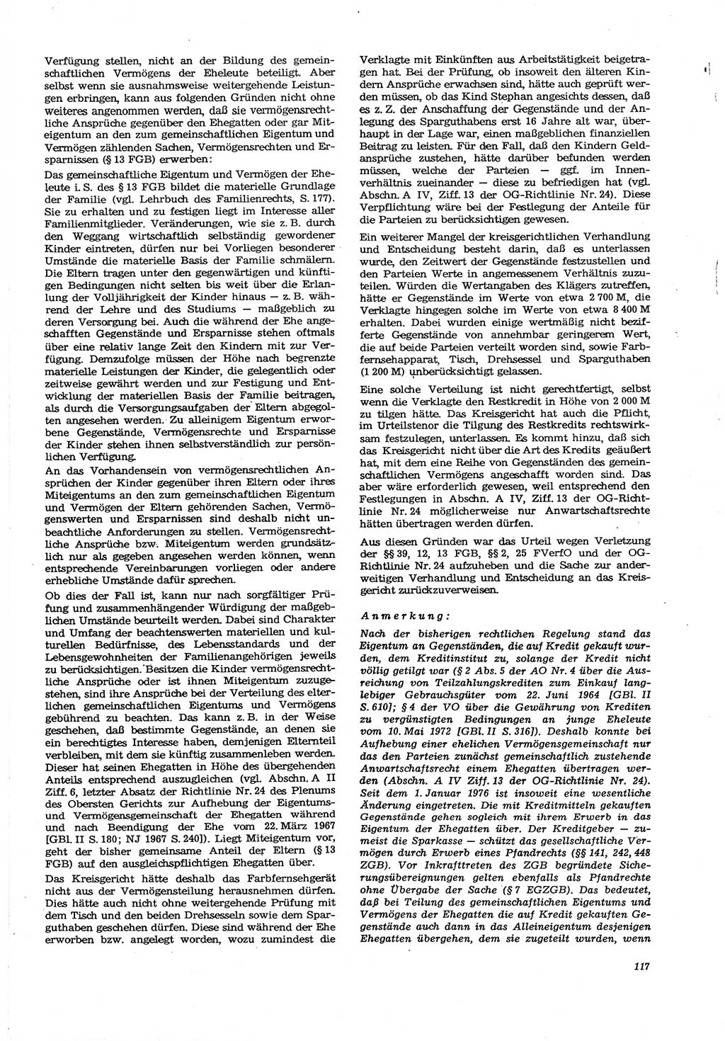 Neue Justiz (NJ), Zeitschrift für Recht und Rechtswissenschaft [Deutsche Demokratische Republik (DDR)], 30. Jahrgang 1976, Seite 117 (NJ DDR 1976, S. 117)