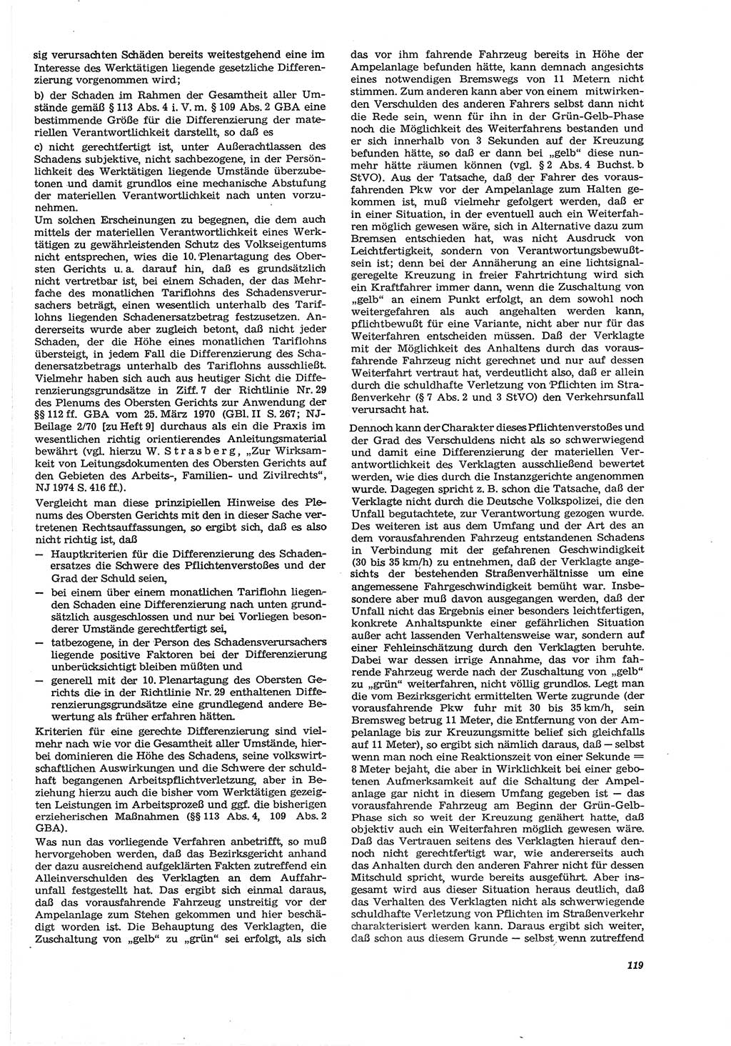 Neue Justiz (NJ), Zeitschrift für Recht und Rechtswissenschaft [Deutsche Demokratische Republik (DDR)], 30. Jahrgang 1976, Seite 119 (NJ DDR 1976, S. 119)