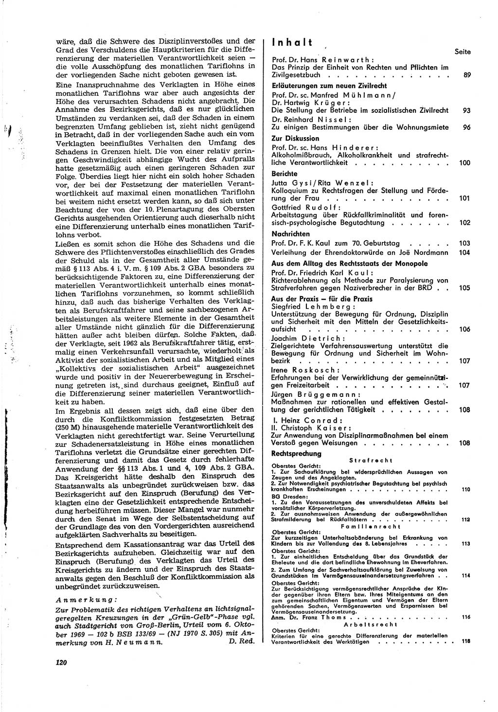 Neue Justiz (NJ), Zeitschrift für Recht und Rechtswissenschaft [Deutsche Demokratische Republik (DDR)], 30. Jahrgang 1976, Seite 120 (NJ DDR 1976, S. 120)