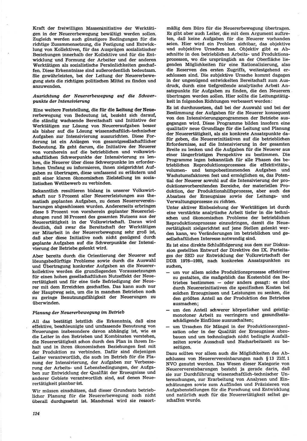Neue Justiz (NJ), Zeitschrift für Recht und Rechtswissenschaft [Deutsche Demokratische Republik (DDR)], 30. Jahrgang 1976, Seite 124 (NJ DDR 1976, S. 124)