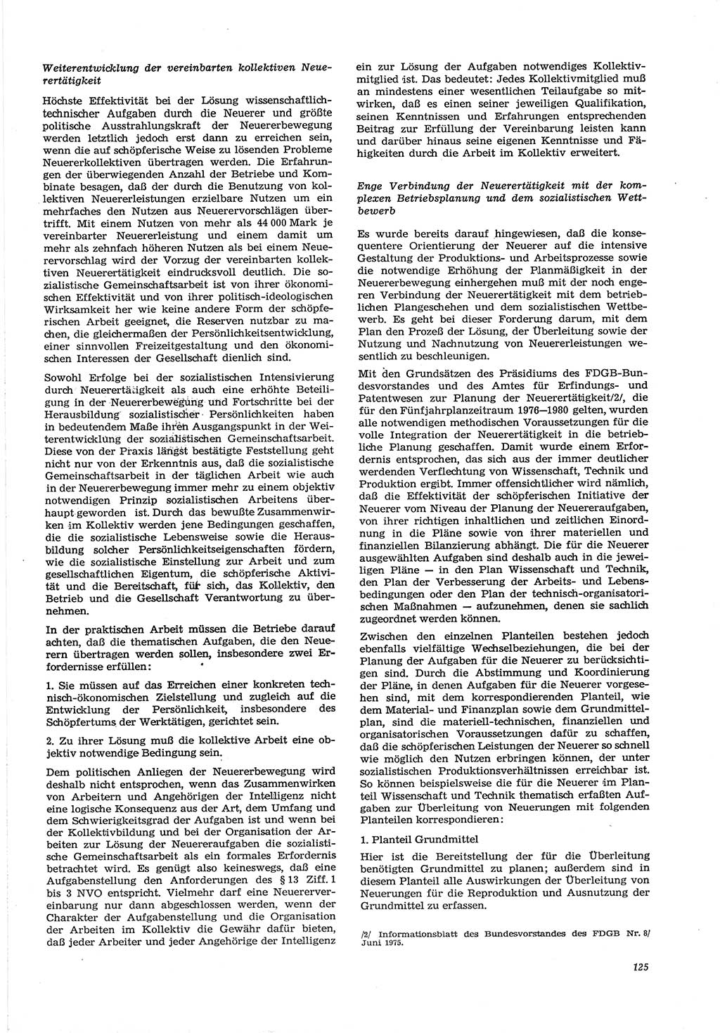 Neue Justiz (NJ), Zeitschrift für Recht und Rechtswissenschaft [Deutsche Demokratische Republik (DDR)], 30. Jahrgang 1976, Seite 125 (NJ DDR 1976, S. 125)