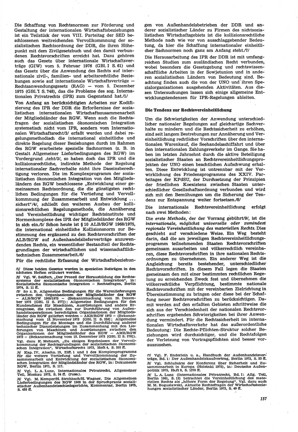 Neue Justiz (NJ), Zeitschrift für Recht und Rechtswissenschaft [Deutsche Demokratische Republik (DDR)], 30. Jahrgang 1976, Seite 157 (NJ DDR 1976, S. 157)