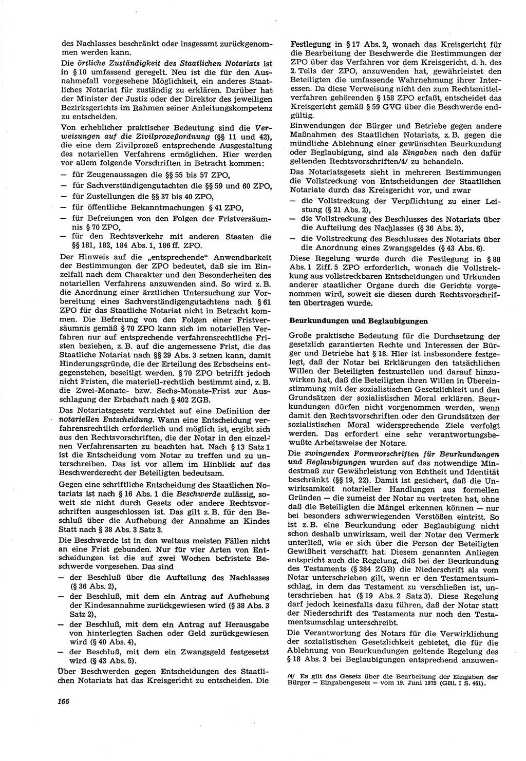 Neue Justiz (NJ), Zeitschrift für Recht und Rechtswissenschaft [Deutsche Demokratische Republik (DDR)], 30. Jahrgang 1976, Seite 166 (NJ DDR 1976, S. 166)