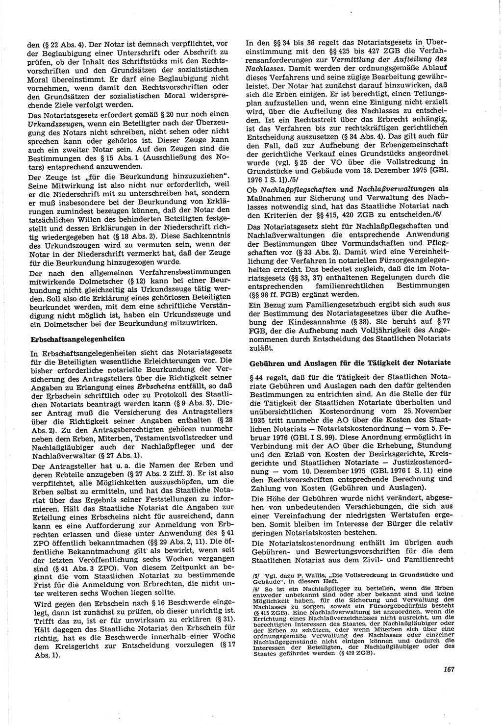 Neue Justiz (NJ), Zeitschrift für Recht und Rechtswissenschaft [Deutsche Demokratische Republik (DDR)], 30. Jahrgang 1976, Seite 167 (NJ DDR 1976, S. 167)