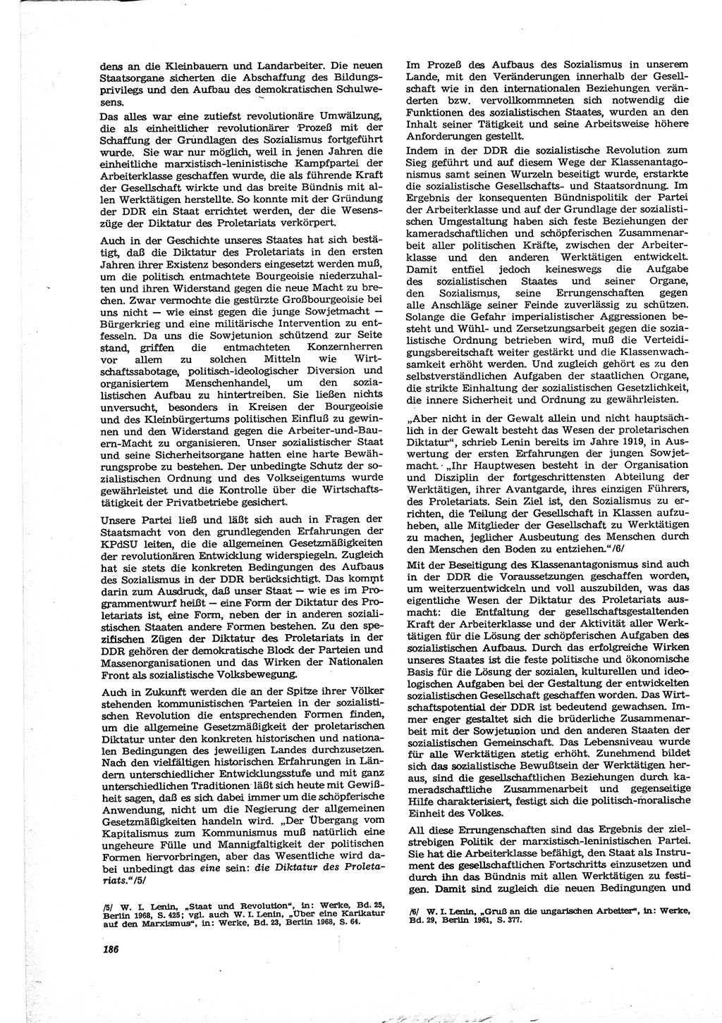 Neue Justiz (NJ), Zeitschrift für Recht und Rechtswissenschaft [Deutsche Demokratische Republik (DDR)], 30. Jahrgang 1976, Seite 186 (NJ DDR 1976, S. 186)