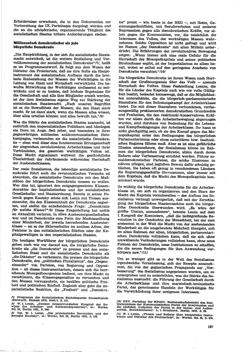 Neue Justiz (NJ), Zeitschrift für Recht und Rechtswissenschaft [Deutsche Demokratische Republik (DDR)], 30. Jahrgang 1976, Seite 187 (NJ DDR 1976, S. 187)