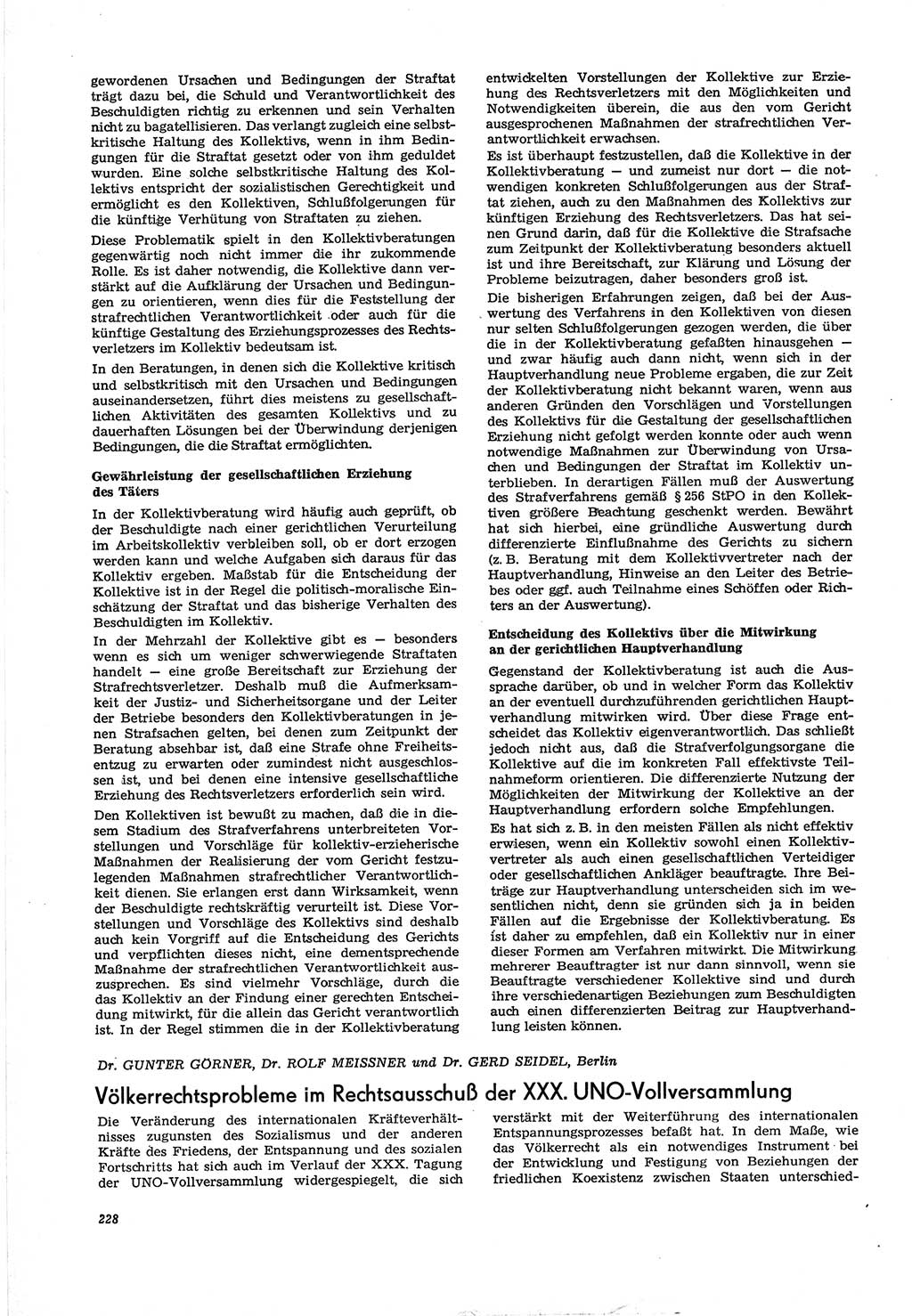 Neue Justiz (NJ), Zeitschrift für Recht und Rechtswissenschaft [Deutsche Demokratische Republik (DDR)], 30. Jahrgang 1976, Seite 228 (NJ DDR 1976, S. 228)