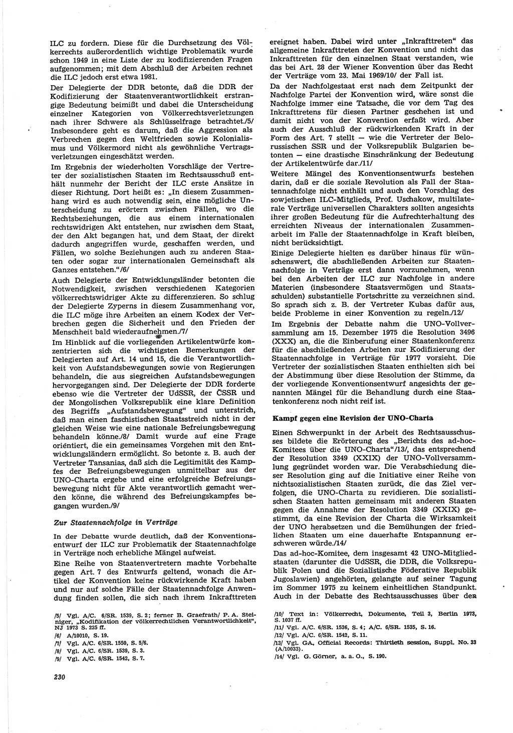 Neue Justiz (NJ), Zeitschrift für Recht und Rechtswissenschaft [Deutsche Demokratische Republik (DDR)], 30. Jahrgang 1976, Seite 230 (NJ DDR 1976, S. 230)