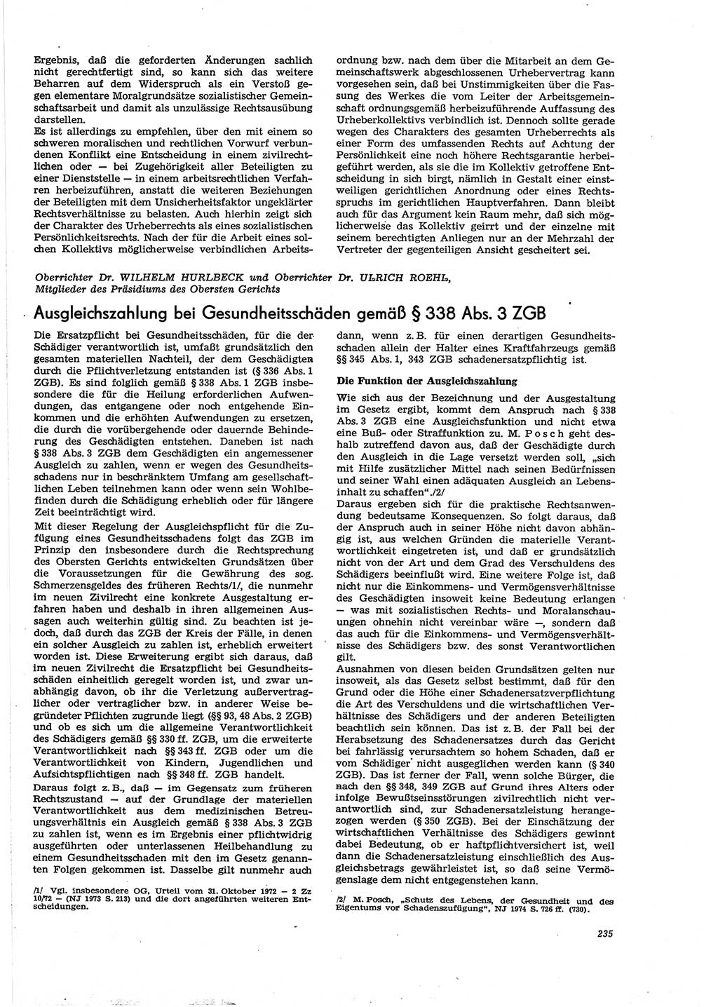 Neue Justiz (NJ), Zeitschrift für Recht und Rechtswissenschaft [Deutsche Demokratische Republik (DDR)], 30. Jahrgang 1976, Seite 235 (NJ DDR 1976, S. 235)