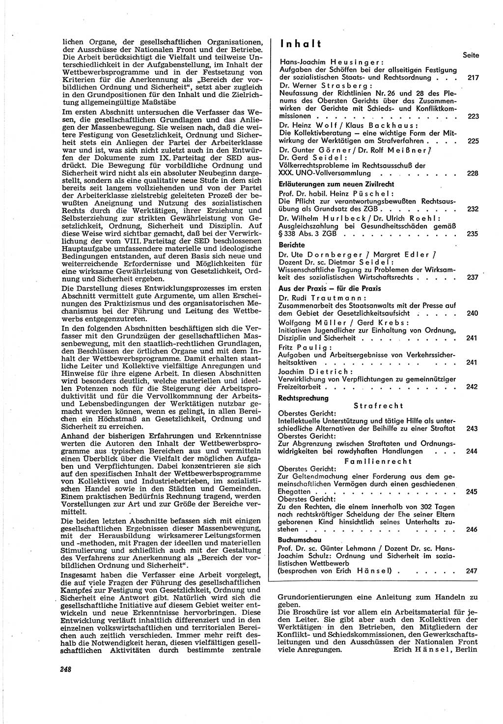 Neue Justiz (NJ), Zeitschrift für Recht und Rechtswissenschaft [Deutsche Demokratische Republik (DDR)], 30. Jahrgang 1976, Seite 248 (NJ DDR 1976, S. 248)