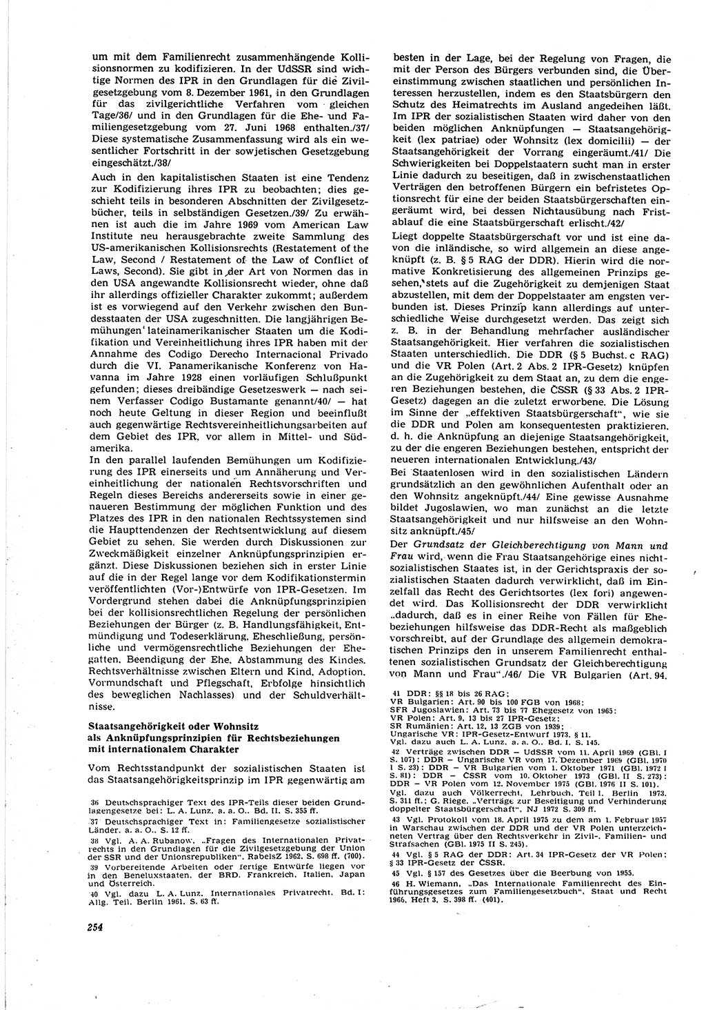 Neue Justiz (NJ), Zeitschrift für Recht und Rechtswissenschaft [Deutsche Demokratische Republik (DDR)], 30. Jahrgang 1976, Seite 254 (NJ DDR 1976, S. 254)