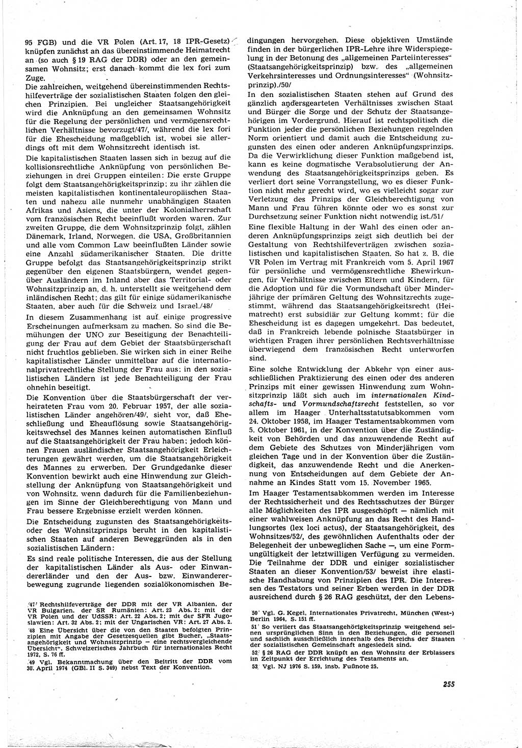 Neue Justiz (NJ), Zeitschrift für Recht und Rechtswissenschaft [Deutsche Demokratische Republik (DDR)], 30. Jahrgang 1976, Seite 255 (NJ DDR 1976, S. 255)